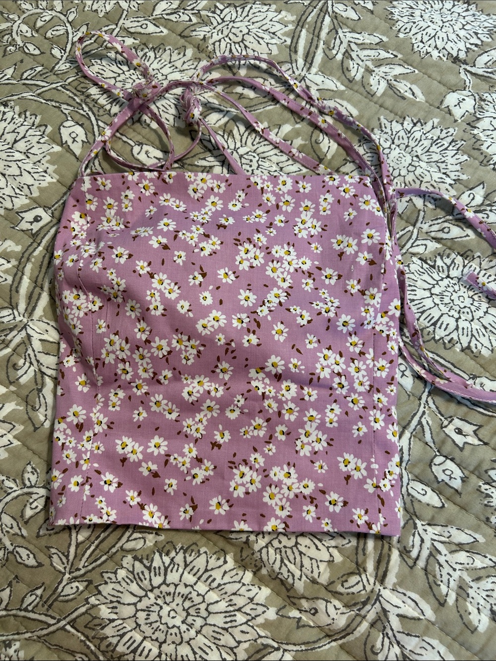 Zara Mauve Floral Tie-Back Cami